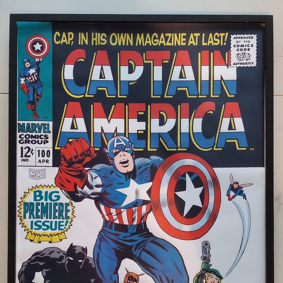 Captain America 100 Comic Cover silk canvas Fabric Poster (36" x 24") - Picture 2 of 3